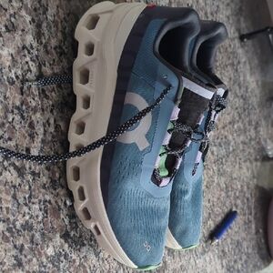 On Running Athletic Shoes - Blue and Cream